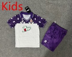 Retro Version 92-93 Fiorentina Away White&Purple Kid/Youth Soccer Uniform-6748