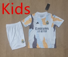 2024-2025 Real Madrid Blue&White Kids/Youth Training Soccer Uniform-4714