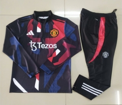 (S-3XL) 2024-2025 Manchester United Red&Blue&Black Thailand Soccer Tracksuit-GDP