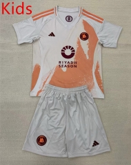 2024-2025 Roma Away White&Orange Kids/Youth Soccer Uniform-AY