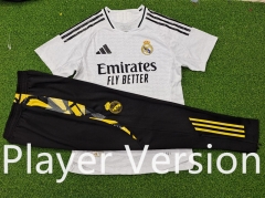 Player Version 2024-2025 Real Madrid Away Orange Short-Sleeve Thailand Soccer Tracksuit-9926