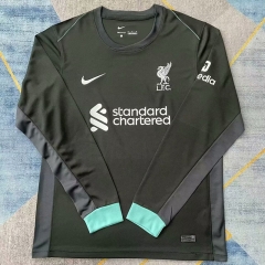 (S-4XL) 2024-2025 Liverpool Away Black LS Thailand Soccer Jersey AAA-422