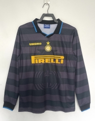 Retro Version 91-98 Inter Milan 2nd Away Gray LS Thailand Soccer Jersey AAA-811