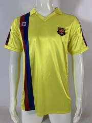 Retro Version 82-84 Barcelona Away Yellow Thailand Soccer Jersey AAA-503