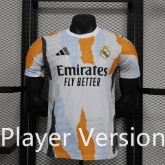 Player Version 2025-2026 Real Madrid White&Orange Training Soccer Jersey AAA-888