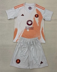 2024-2025 Roma Away White&Orange Soccer Uniform-AY