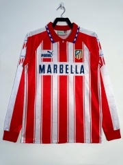 Retro Version 94-95 Atletico Madrid Home Red&White LS Thailand Soccer Jersey AAA-811