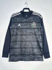 Retro Version 2019 Mexico Home Gray&Black LS Thailand Soccer Jersey AAA-811