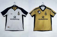 Centennial Edition 01-02 Manchester United White&Gold Double-Sided Wear Thailand Soccer Jersey AAA-811