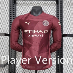 Player Version 2024-2025 Manchester City Maroon LS Thailand Soccer Jersey AAA-888