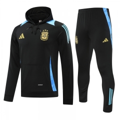 2024-2025 Argentina Black Thailand Soccer Tracksuit With Hat-418