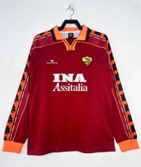 Retro Version 98-99 Roma Home Red LS Thailand Soccer Jersey AAA-811