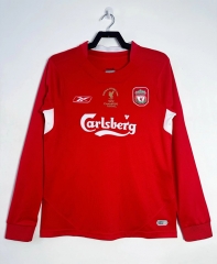 Retro Version 04-05 Liverpool Home Red LS Thailand Soccer Jersey AAA-811