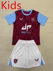 2024-2025 Burnley Home Maroon Kids/Youth Soccer Uniform-AY