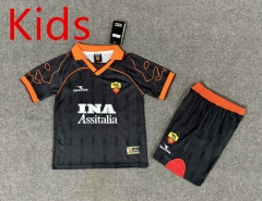 Retro Version 99-00 Roma Away Black Kids/Youth Soccer Uniform-6748