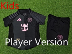 Player Version 2025-2026 Inter Miami CF Away Black Kids/Youth Soccer Uniform-9926