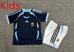 Retro Version 06 Argentina Away Royal Blue Kids/Youth Soccer Uniform-7809