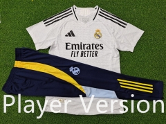 (Royal Blue Pants ) Player Version 2024-2025 Real Madrid Home White Short-Sleeve Thailand Soccer Tracksuit-9926