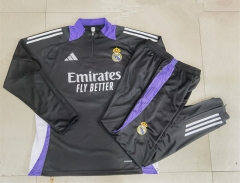 2024-2025 Retro Version Real Madrid Gray Thailand Soccer Tracksuit-815