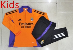 2024-2025 Retro Version Real Madrid Orange Kids/Youth Soccer Tracksuit-815