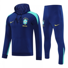 2024-2025 Brazil Royal Blue Thailand Soccer Tracksuit With Hat-418