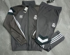 2024-2025 Retro Version Real Madrid Dark Gray Thailand Soccer Jacket Uniform-815