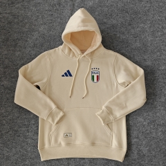 2024-2025 Italy Beige Thailand Soccer Tracksuit With Hat-LH