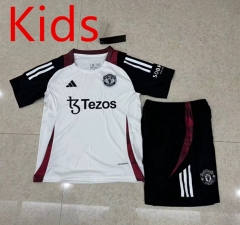 2024-2025 Manchester United White Kids/Youth Training Soccer Uniform-4714