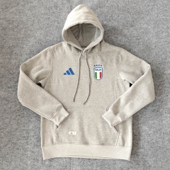 2024-2025 Italy Gray Thailand Soccer Tracksuit With Hat-LH