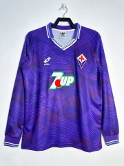 Retro Version 92-93 Fiorentina Home Purple LS Thailand Soccer Jersey AAA-811